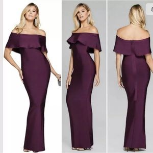 New Guess Marciano Meldon Gown Bandage Off Shoulder Long Cocktail Dress S
